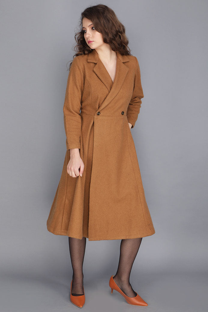 WOOLLEN CAMEL COAT DRESS