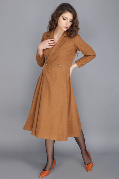 WOOLLEN CAMEL COAT DRESS