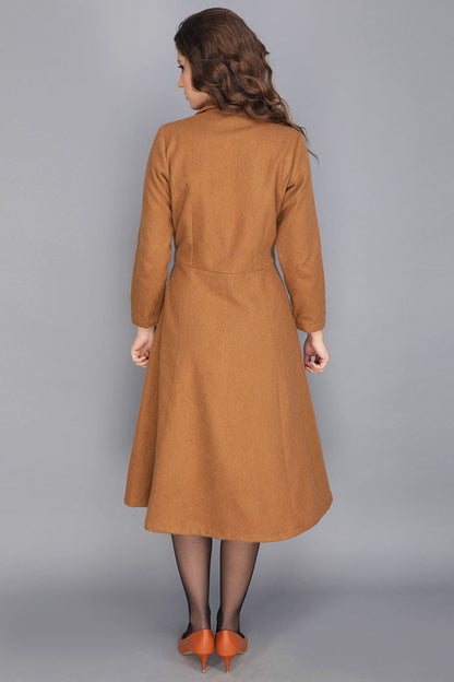 WOOLLEN CAMEL COAT DRESS