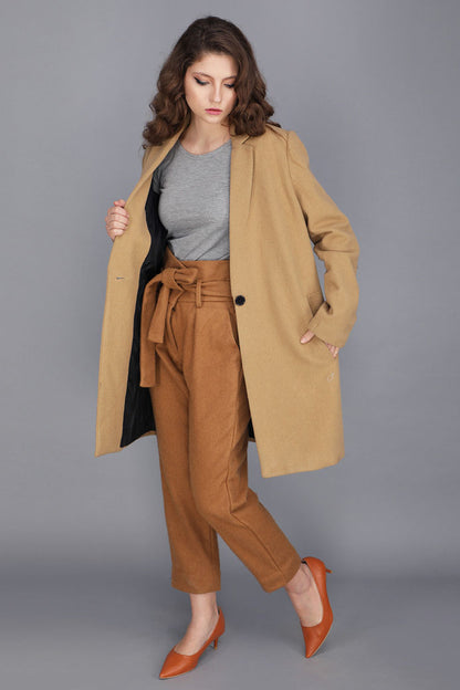 CAMEL WOOLLEN COAT