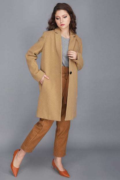 CAMEL WOOLLEN COAT