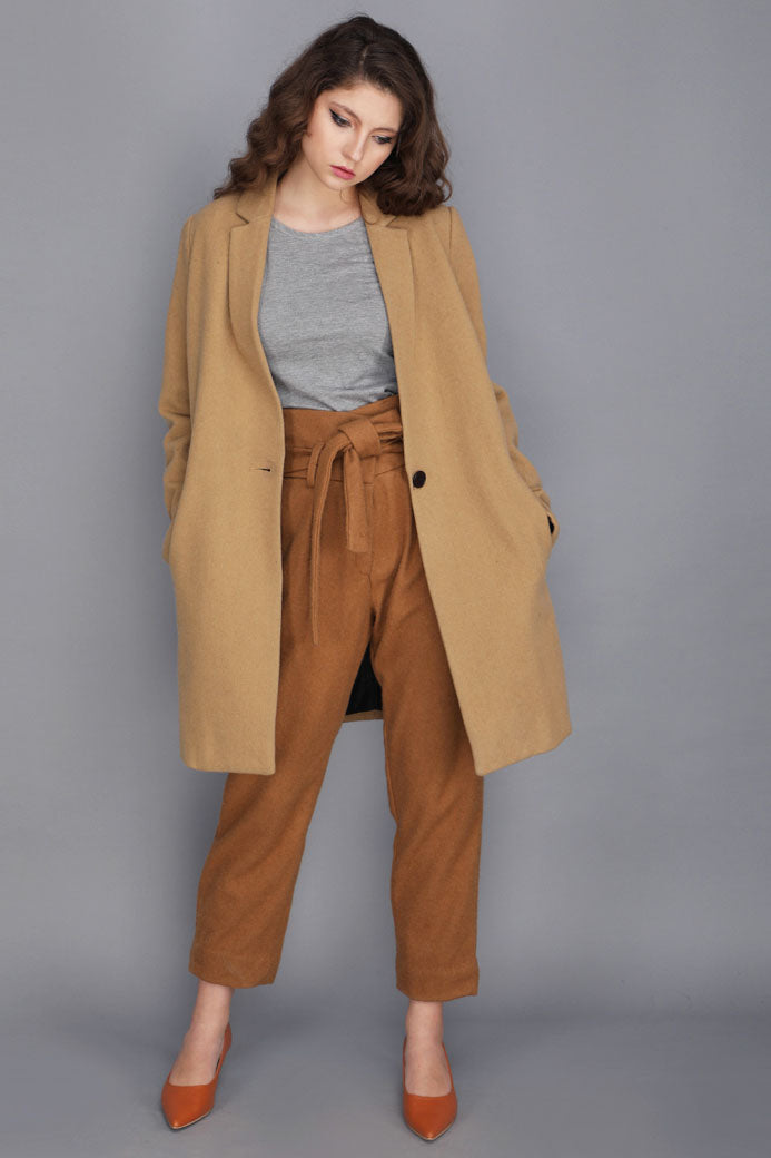 CAMEL WOOLLEN COAT