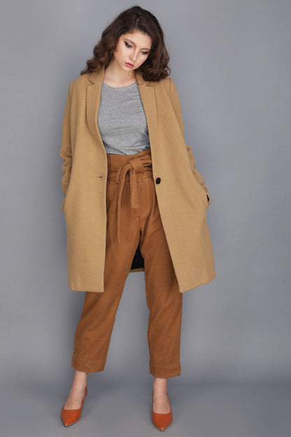 CAMEL WOOLLEN COAT