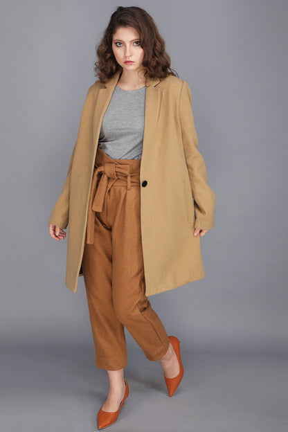 CAMEL WOOLLEN COAT