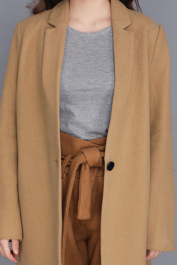 CAMEL WOOLLEN COAT