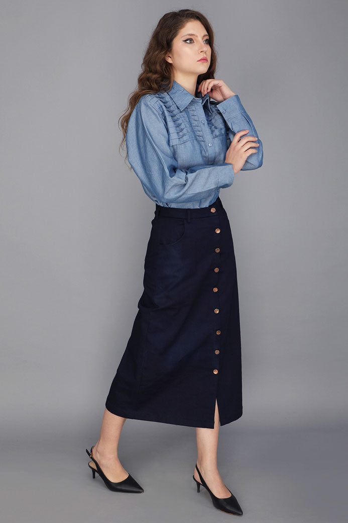 DENIM MIDI SKIRT