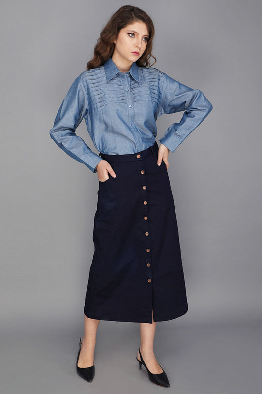 DENIM MIDI SKIRT
