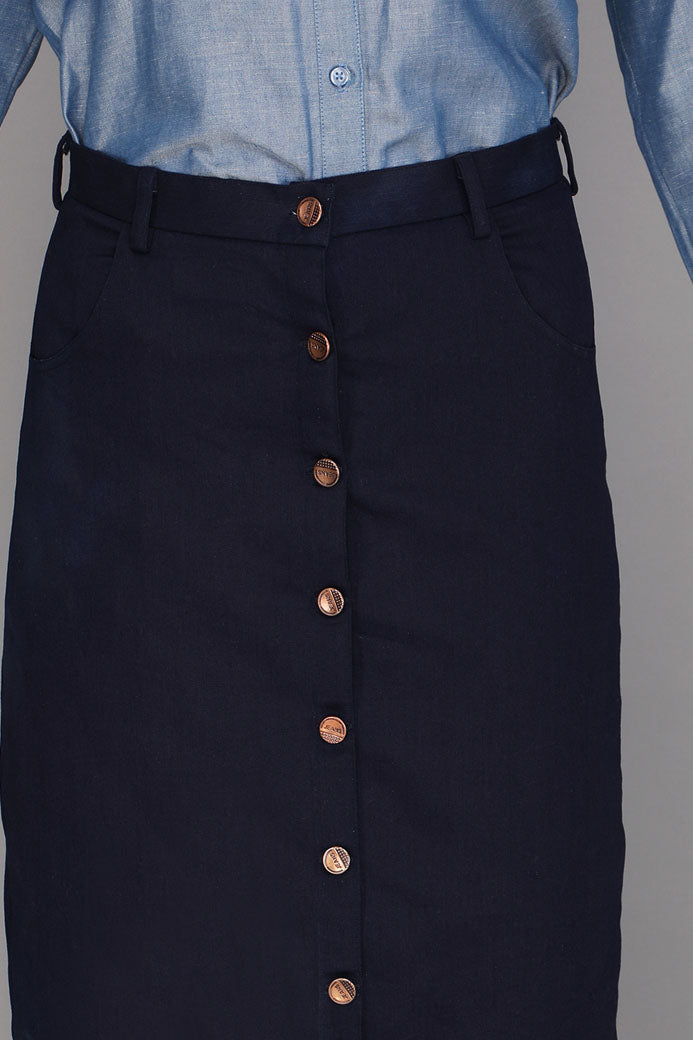 DENIM MIDI SKIRT