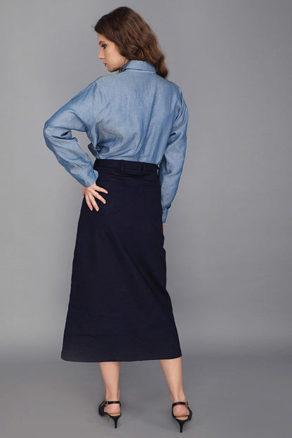 DENIM MIDI SKIRT