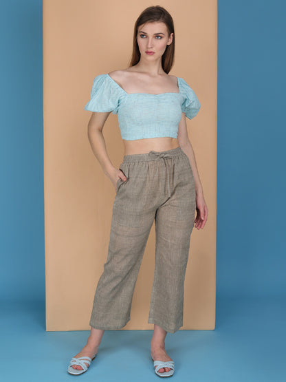 elasticated pant made in cotton