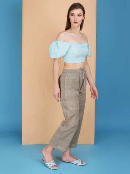 elasticated Off the shoulder top made in cotton