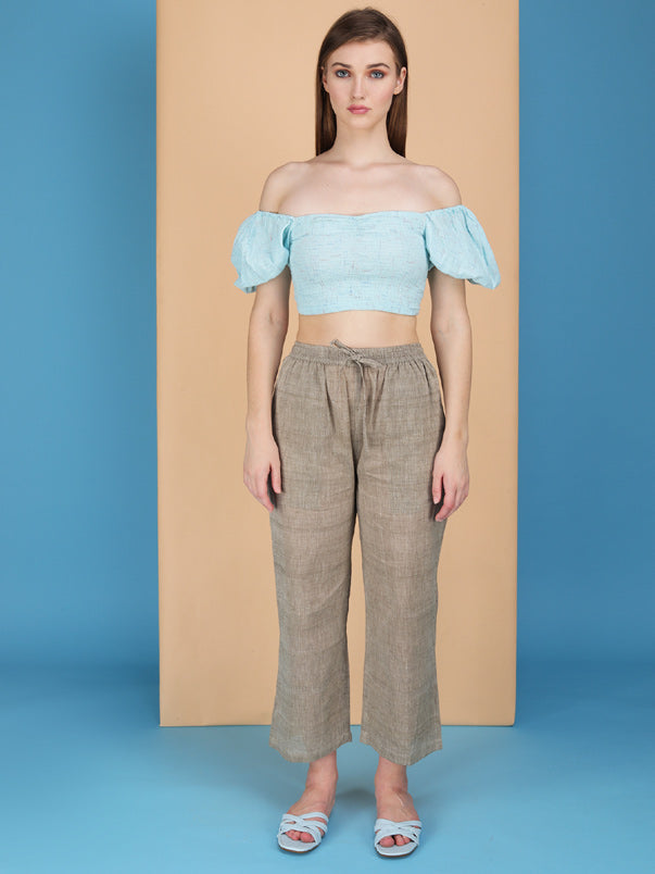 elasticated Off the shoulder top made in cotton