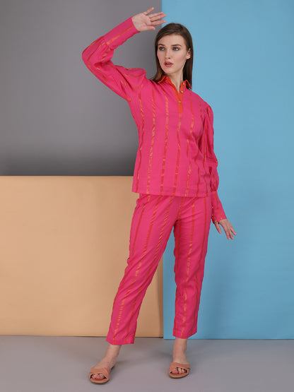 collar Co-rd set made in cotton