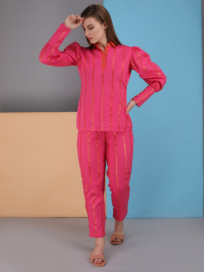 collar Co-rd set made in cotton