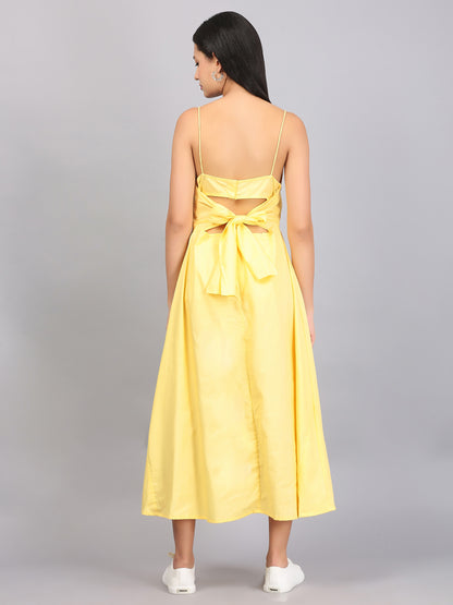 CITRUS YELLOW SPAGHETTI DRESS