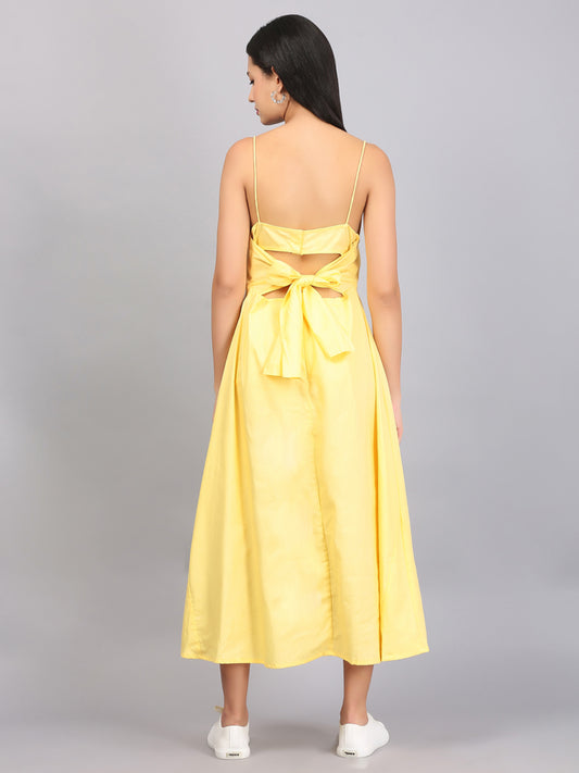 CITRUS YELLOW SPAGHETTI DRESS