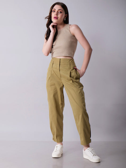 High Waisted Khaki Pants
