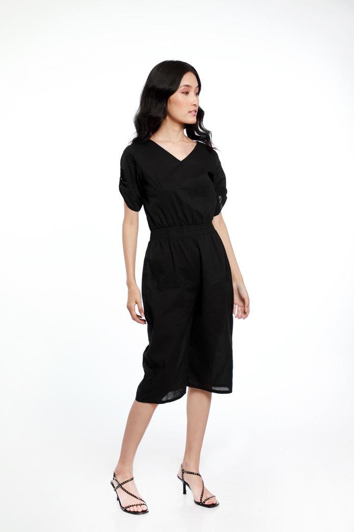 ELASTICATED WAIST COTTON PLAYSUIT