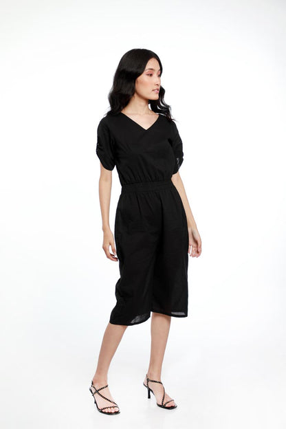 ELASTICATED WAIST COTTON PLAYSUIT