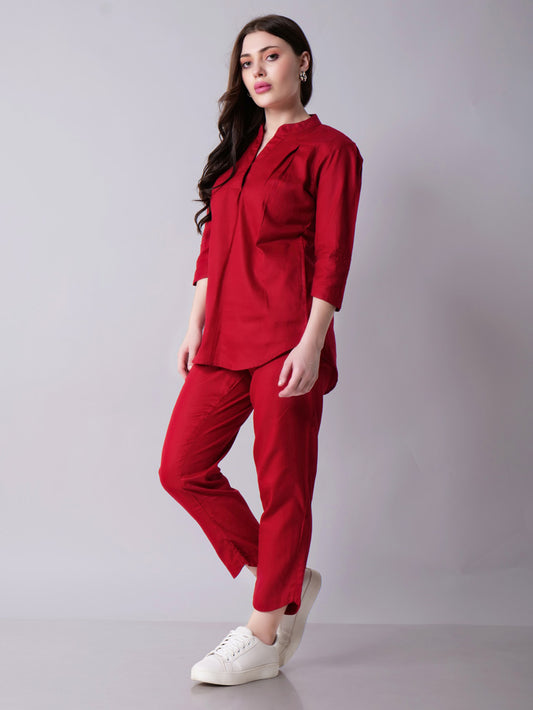 Red high Low Coord Set
