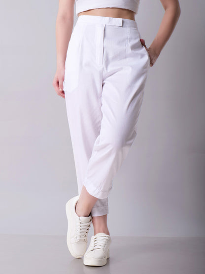 Tapered White Pants
