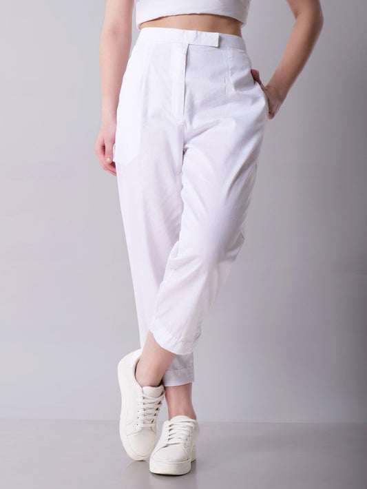 Tapered White Pants