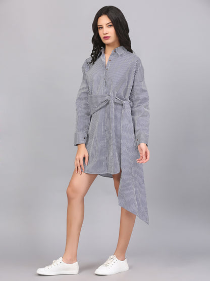 KNOTTED BUTTON DOWN DRESS