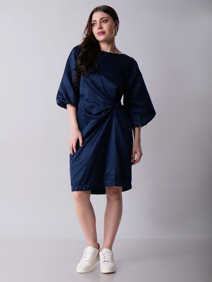 Assymetric Pleated Midi Dress