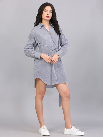 KNOTTED BUTTON DOWN DRESS