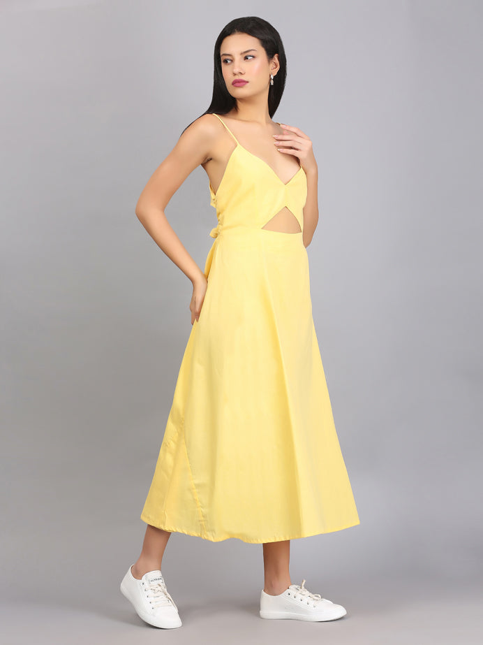 CITRUS YELLOW SPAGHETTI DRESS