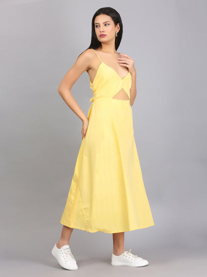 CITRUS YELLOW SPAGHETTI DRESS