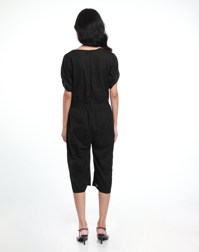 ELASTICATED WAIST COTTON PLAYSUIT