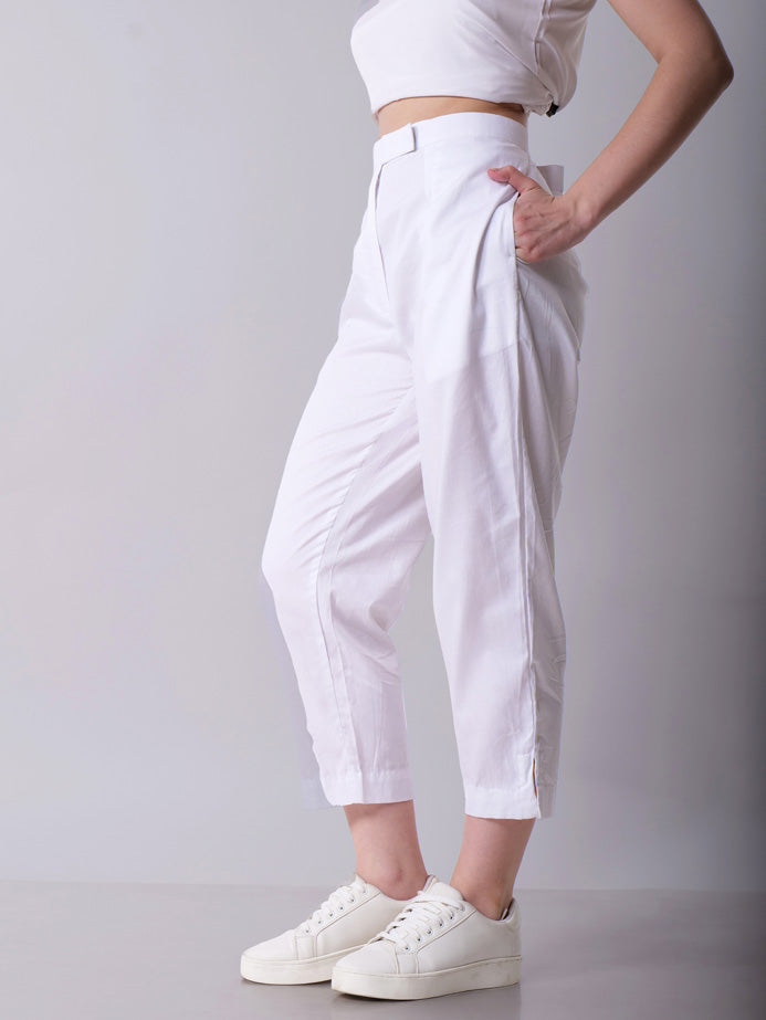 Tapered White Pants