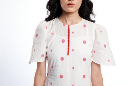 HANDWOVEN COTTON POLKA DOT DRESS