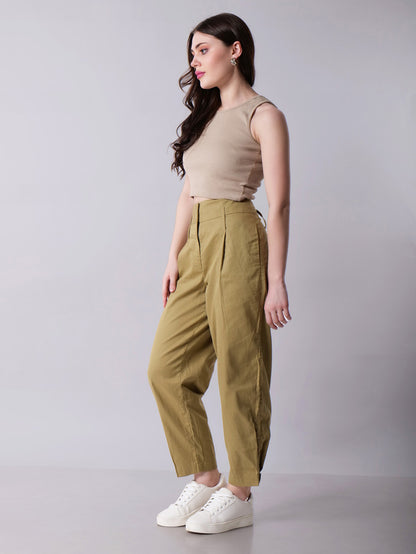High Waisted Khaki Pants