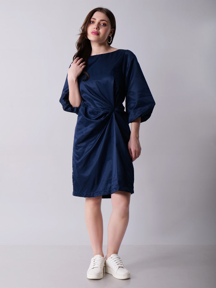 Assymetric Pleated Midi Dress