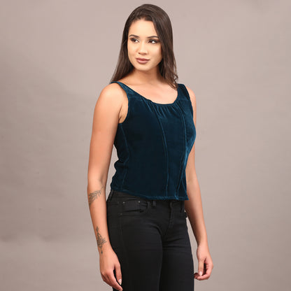 Velvet emeral green camisole