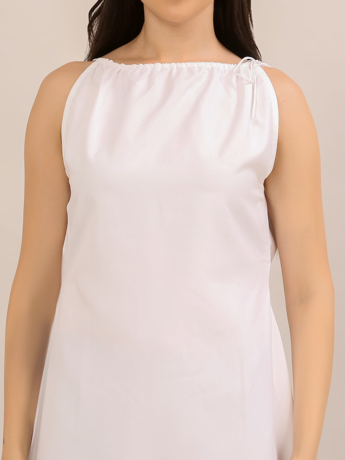 Elegant White Sleeveless Ruffle-Hem Maxi Dress