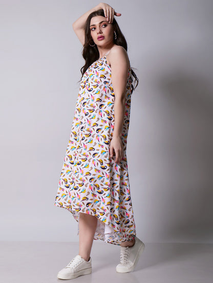 Printed High-low Maxi Dress