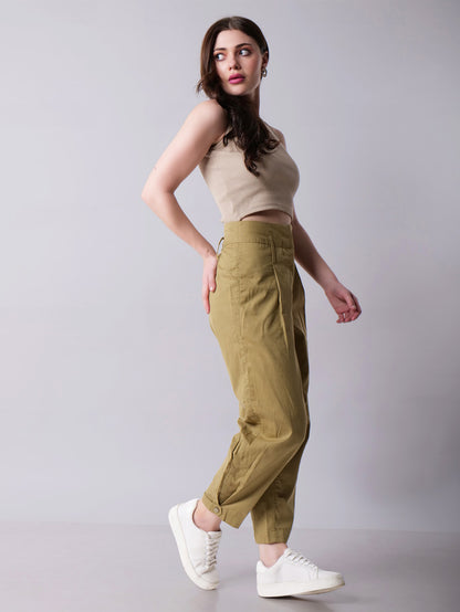 High Waisted Khaki Pants