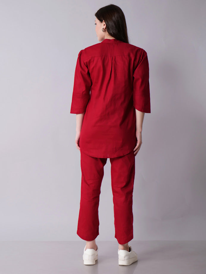 Red high Low Coord Set