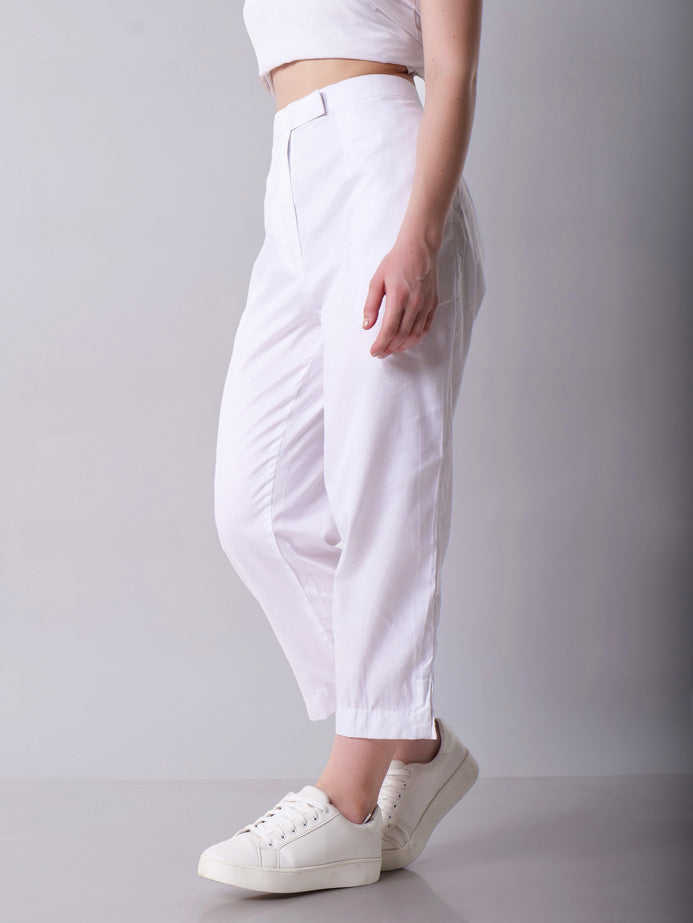 Tapered White Pants