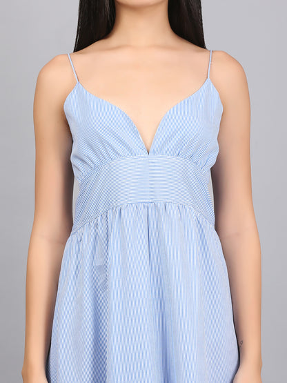 SPAGHETTI STRAP STRIPE TIER DRESS
