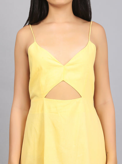 CITRUS YELLOW SPAGHETTI DRESS