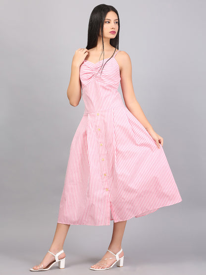 STRIPE SPAGHETTI  DRESS