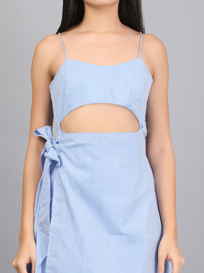 OVERLAP STRIPE SPAGHETTI DRESS