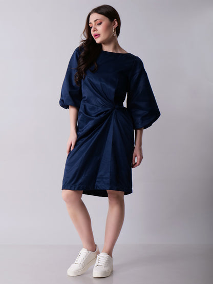 Assymetric Pleated Midi Dress