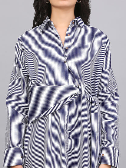 KNOTTED BUTTON DOWN DRESS