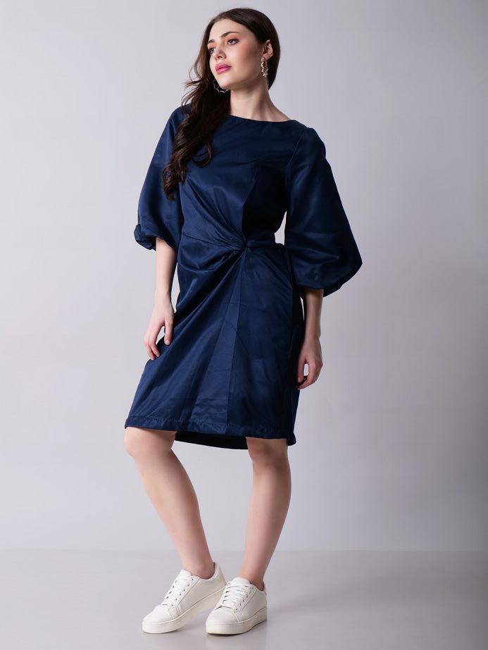 Assymetric Pleated Midi Dress