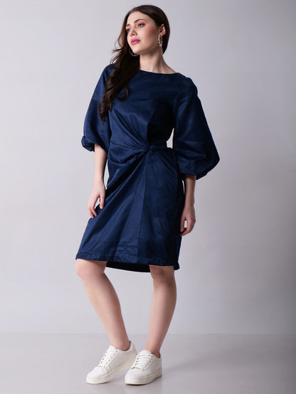 Assymetric Pleated Midi Dress